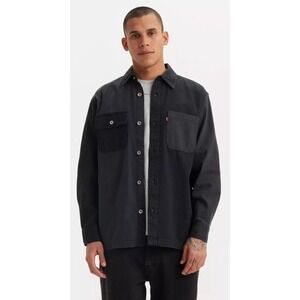 Levis Utility Shacket Mens XXL Good Things Pieced Black Long Sleeve NWT